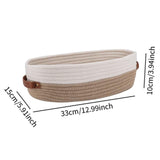 Maxbell Cotton Rope Woven Basket Bathroom Organizer Bin for Living Room Home Cabinet Khaki and White