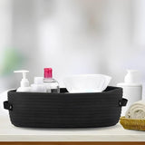 Maxbell Cotton Rope Woven Basket Bathroom Organizer Bin for Living Room Home Cabinet Black
