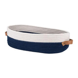 Maxbell Cotton Rope Woven Basket Bathroom Organizer Bin for Living Room Home Cabinet Blue and White