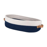 Maxbell Cotton Rope Woven Basket Bathroom Organizer Bin for Living Room Home Cabinet Blue and White