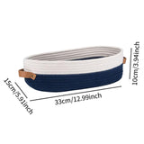 Maxbell Cotton Rope Woven Basket Bathroom Organizer Bin for Living Room Home Cabinet Blue and White