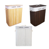 Maxbell Laundry Basket Bamboo Decorative Laundry Hamper for Toys Living Room Clothes Yellow