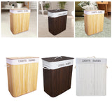 Maxbell Laundry Basket Bamboo Decorative Laundry Hamper for Toys Living Room Clothes Yellow
