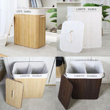 Maxbell Laundry Basket Bamboo Decorative Laundry Hamper for Toys Living Room Clothes Yellow