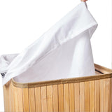 Maxbell Laundry Basket Bamboo Decorative Laundry Hamper for Toys Living Room Clothes Yellow