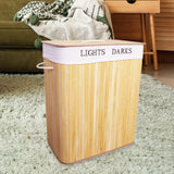 Maxbell Laundry Basket Bamboo Decorative Laundry Hamper for Toys Living Room Clothes Yellow