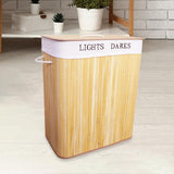 Maxbell Laundry Basket Bamboo Decorative Laundry Hamper for Toys Living Room Clothes Yellow