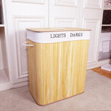 Maxbell Laundry Basket Bamboo Decorative Laundry Hamper for Toys Living Room Clothes Yellow