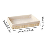 Maxbell Woven Basket Modern Rectangular Organizer Bin for Fruits Appetizer Breakfast Beige L