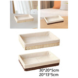 Maxbell Woven Basket Modern Rectangular Organizer Bin for Fruits Appetizer Breakfast Beige L