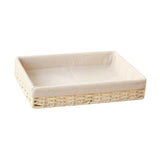 Maxbell Woven Basket Modern Rectangular Organizer Bin for Fruits Appetizer Breakfast Beige L
