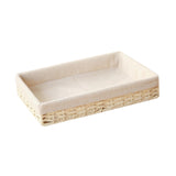 Maxbell Woven Basket Modern Rectangular Organizer Bin for Fruits Appetizer Breakfast Beige L