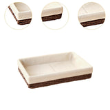 Maxbell Woven Basket Modern Rectangular Organizer Bin for Fruits Appetizer Breakfast coffee L