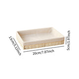 Maxbell Woven Basket Modern Rectangular Organizer Bin for Fruits Appetizer Breakfast Beige S