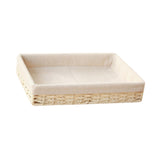 Maxbell Woven Basket Modern Rectangular Organizer Bin for Fruits Appetizer Breakfast Beige S