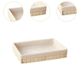 Maxbell Woven Basket Modern Rectangular Organizer Bin for Fruits Appetizer Breakfast Beige S