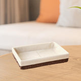 Maxbell Woven Basket Modern Rectangular Organizer Bin for Fruits Appetizer Breakfast coffee S
