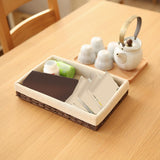 Maxbell Woven Basket Modern Rectangular Organizer Bin for Fruits Appetizer Breakfast coffee S