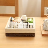 Maxbell Woven Basket Modern Rectangular Organizer Bin for Fruits Appetizer Breakfast coffee S