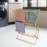 Maxbell Clothes Drying Rack Foldable x Shaped Bamboo for Indoor Outdoor Balcony Yard