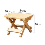 Maxbell Folding Stool Wooden Compact Outdoor Camping Seat for Camping Fishing Garden