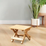 Maxbell Folding Stool Wooden Compact Outdoor Camping Seat for Camping Fishing Garden
