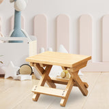 Maxbell Folding Stool Wooden Compact Outdoor Camping Seat for Camping Fishing Garden