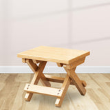 Maxbell Folding Stool Wooden Compact Outdoor Camping Seat for Camping Fishing Garden