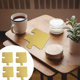 Maxbell 4 Pieces Wooden Coasters Ideal Puzzle Coasters for Tabletop Cafe Office