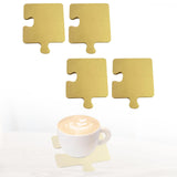 Maxbell 4 Pieces Wooden Coasters Ideal Puzzle Coasters for Tabletop Cafe Office