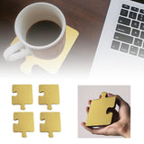 Maxbell 4 Pieces Wooden Coasters Ideal Puzzle Coasters for Tabletop Cafe Office