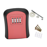 Maxbell Key Lock Box Sturdy Key Storage Box for Office Outdoor House Keys Room Cards Red