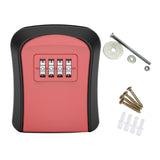 Maxbell Key Lock Box Sturdy Key Storage Box for Office Outdoor House Keys Room Cards Red