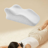Maxbell Adult Memory Foam Bed Pillow Anti Slip Bottom Multipurpose for Backrest Soft Light Gray