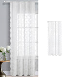 Maxbell Transparent Lace Curtain Decor Privacy Elegant White for Bathroom Patio Yard 100 cmx150 cm