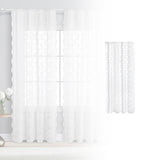 Maxbell Transparent Lace Curtain Decor Privacy Elegant White for Bathroom Patio Yard 100 cmx150 cm