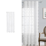 Maxbell Transparent Lace Curtain Decor Privacy Elegant White for Bathroom Patio Yard 100 cmx150 cm