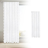Maxbell Transparent Lace Curtain Decor Privacy Elegant White for Bathroom Patio Yard 100 cmx200 cm