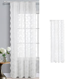 Maxbell Transparent Lace Curtain Decor Privacy Elegant White for Bathroom Patio Yard 100 cmx200 cm