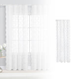 Maxbell Transparent Lace Curtain Decor Privacy Elegant White for Bathroom Patio Yard 100 cmx200 cm