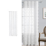 Maxbell Transparent Lace Curtain Decor Privacy Elegant White for Bathroom Patio Yard 100 cmx200 cm