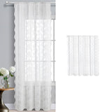 Maxbell Transparent Lace Curtain Decor Privacy Elegant White for Bathroom Patio Yard 150 cmx100 cm