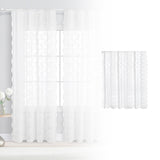 Maxbell Transparent Lace Curtain Decor Privacy Elegant White for Bathroom Patio Yard 150 cmx100 cm