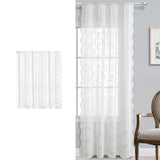 Maxbell Transparent Lace Curtain Decor Privacy Elegant White for Bathroom Patio Yard 150 cmx100 cm
