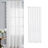 Maxbell Transparent Lace Curtain Decor Privacy Elegant White for Bathroom Patio Yard 150 cmx200 cm