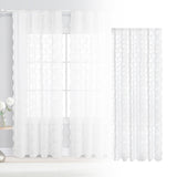 Maxbell Transparent Lace Curtain Decor Privacy Elegant White for Bathroom Patio Yard 150 cmx200 cm