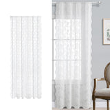 Maxbell Transparent Lace Curtain Decor Privacy Elegant White for Bathroom Patio Yard 150 cmx200 cm