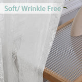 Maxbell Transparent Lace Curtain Decor Privacy Elegant White for Bathroom Patio Yard 150 cmx250 cm