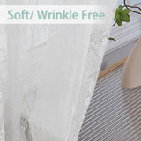 Maxbell Transparent Lace Curtain Decor Privacy Elegant White for Bathroom Patio Yard 150 cmx250 cm