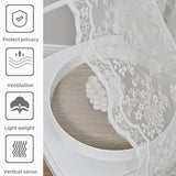 Maxbell Transparent Lace Curtain Decor Privacy Elegant White for Bathroom Patio Yard 150 cmx250 cm